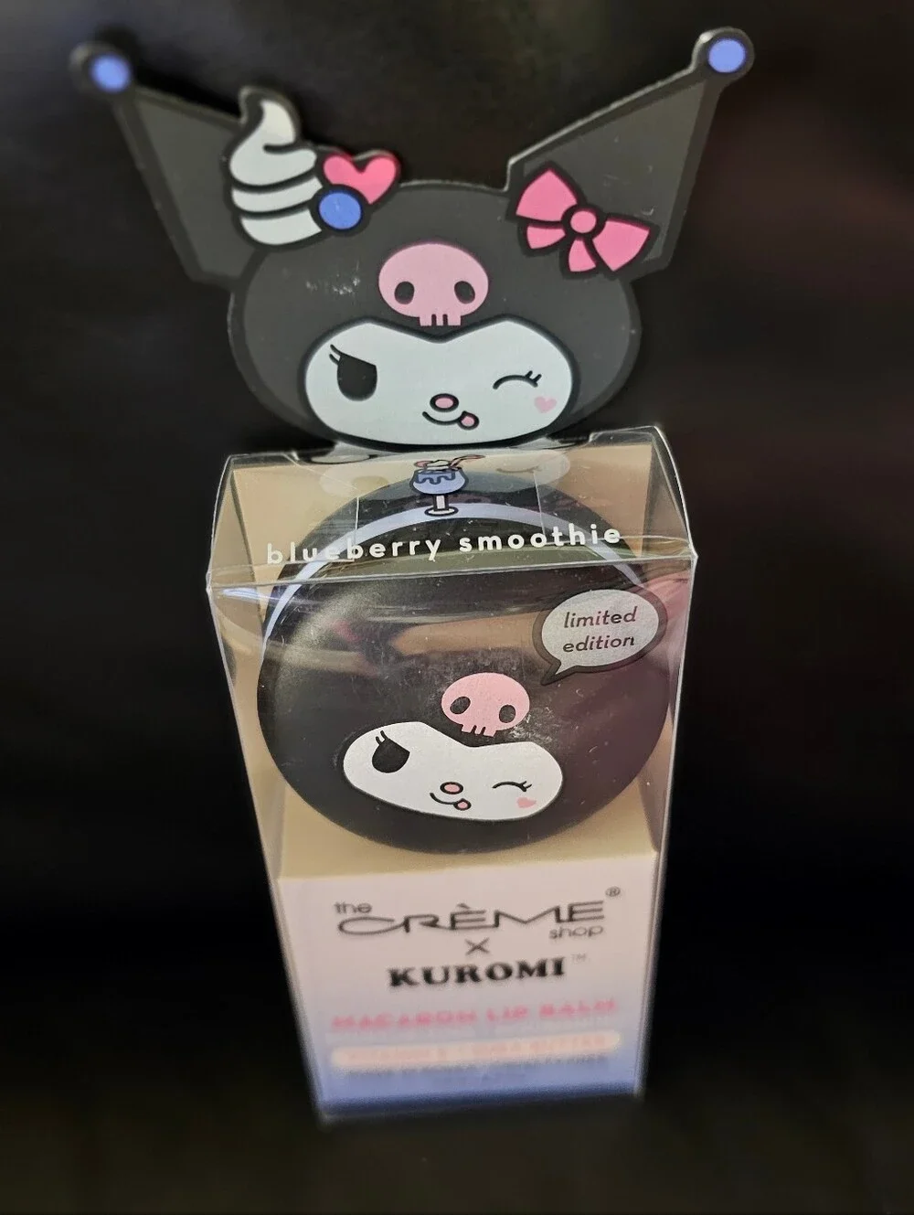 The Crème Shop Kuromi Macaron Lip Balm Blueberry Smoothie New In Package